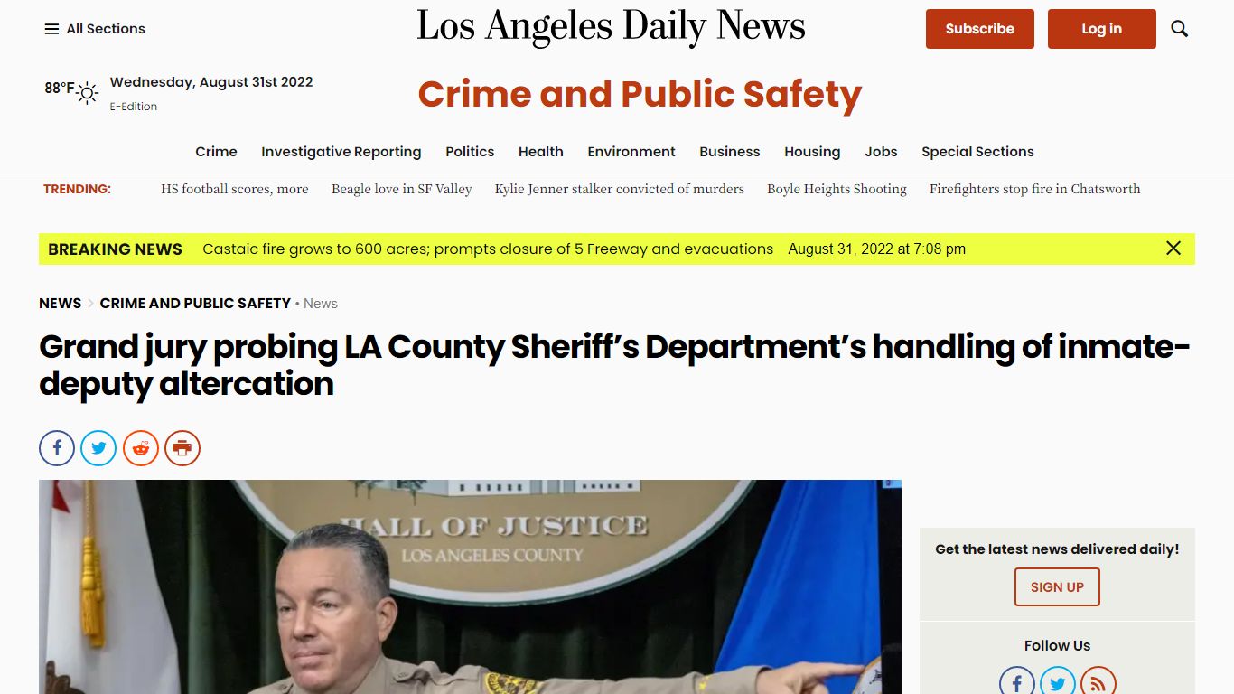 Grand jury probing LA County Sheriff’s Department’s handling of inmate ...